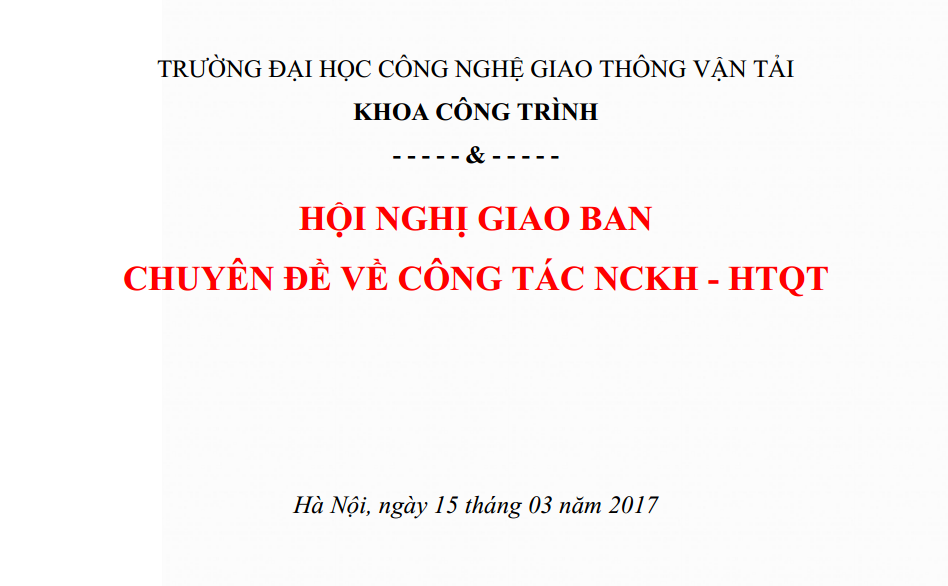 Hội nghị giao ban chuyên đề về Khoa học Công nghệ - Hợp tác Quốc tế